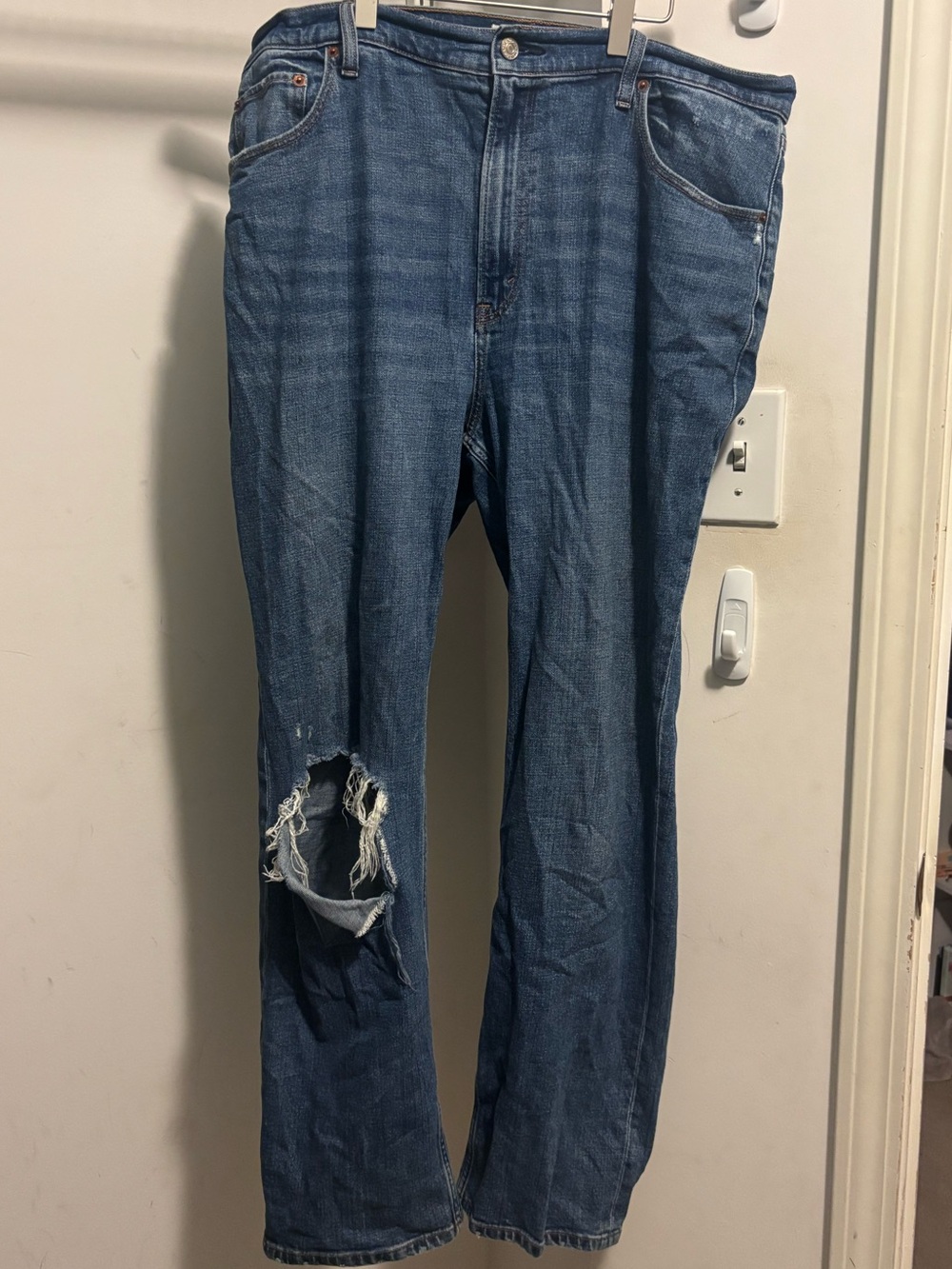 Abercrombie & Fitch High-Rise Distressed Blue Women's Jeans
